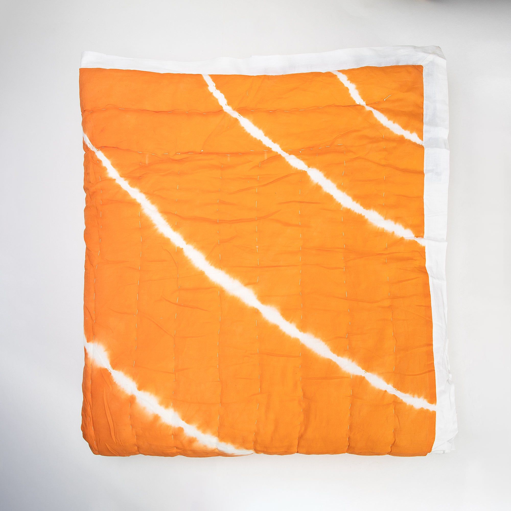 Premium Orange Tie and Dye Pure Cotton Jaipuri Quilt